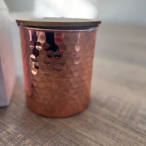 Copper Hammered Jar with Lid